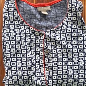 Banana Republic Navy and White Geometric Women's cardigan sweater